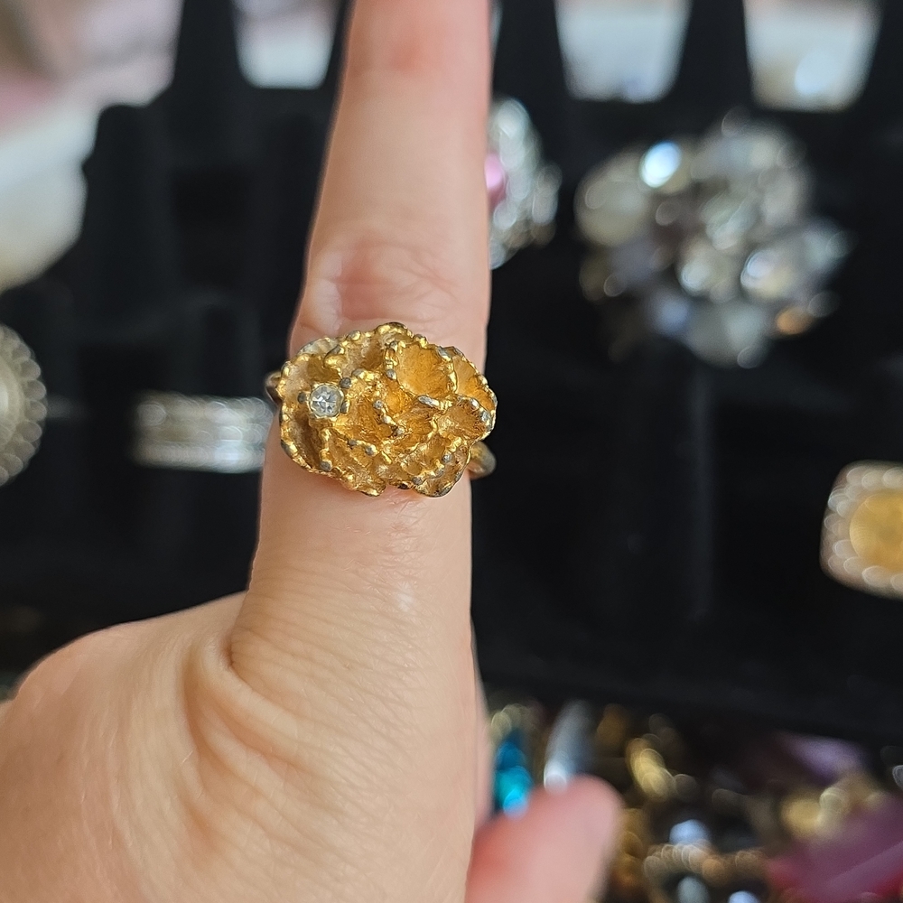 Avon Gold Nugget Vintage Statement Ring